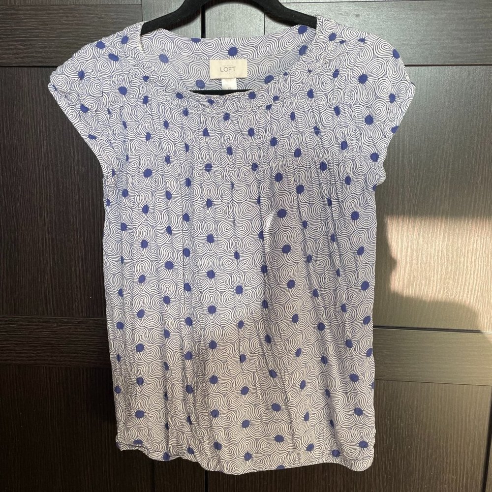 Loft, XS, Blue Casual Top